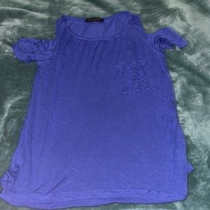 off the shoulder dark blue tank